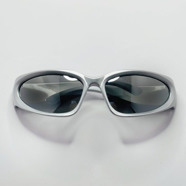Y2K Metallic Silver Sunglasses