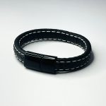 Braided Black Leather Bracelet