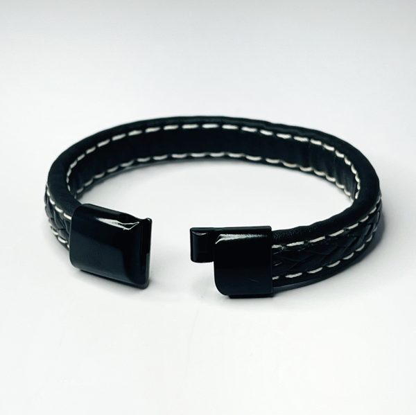 Braided Black Leather Bracelet