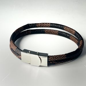 Multilayered Bracelet for Men with Stainless Steel Clasps