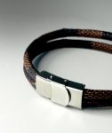 Multilayered Bracelet for Men with Stainless Steel Clasps