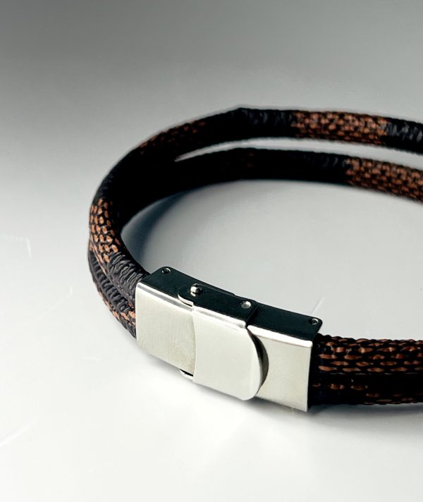 Multilayered Bracelet for Men with Stainless Steel Clasps
