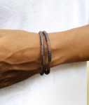Multilayered Bracelet for Men with Stainless Steel Clasps