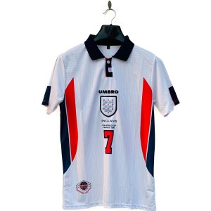 BECKHAM ENGLAND HOME KIT 1998/1999 POLO EMBROIDERY