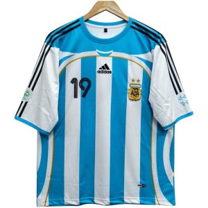 MESSI ARGENTINA HOME KIT 2006 EMBROIDERY FIVE SLEEV