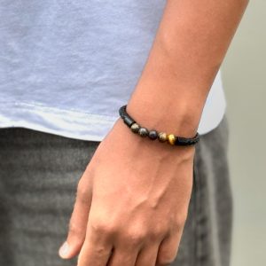 Minimal Beaded Band Leather