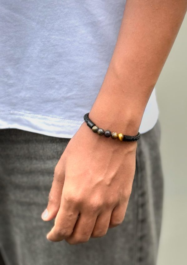 Minimal Beaded Band Leather