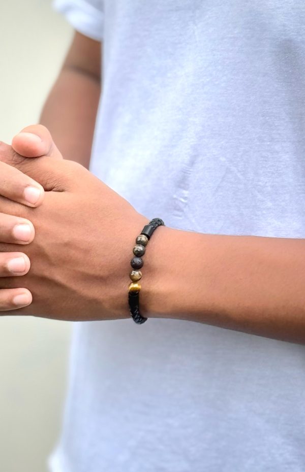 Minimal Beaded Band Leather