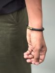 Black Braided Leather Bracelet