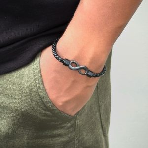 Men’s Fashion Leather Bracelet Black
