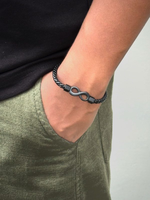 Men’s Fashion Leather Bracelet Black