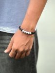 White Beaded Leather Bracelet