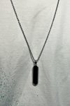 Silver Chain With Black Pendant