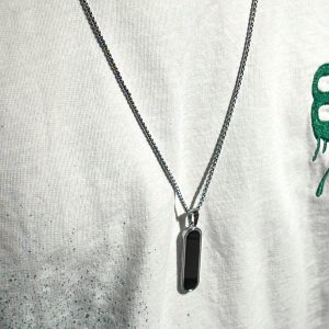 Silver Chain With Black Pendant