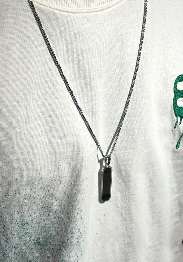 Silver Chain With Black Pendant