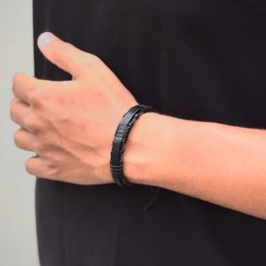 Brown Braided Leather Bracelet