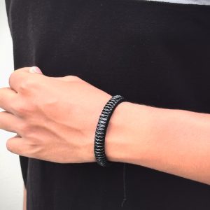 Black Braided Leather Bracelet