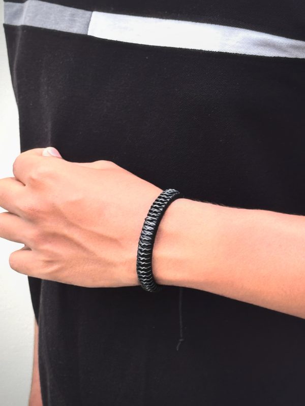 Black Braided Leather Bracelet