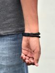Black Three Layer Leather Bracelet