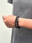 Black Three Layer Leather Bracelet