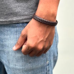 Mens Leather Bracelet Brown