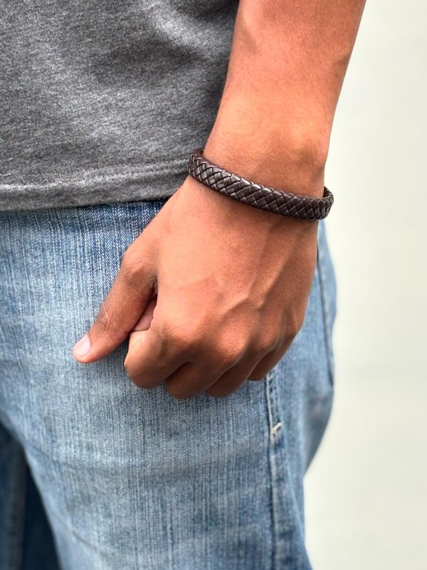 Mens Leather Bracelet Brown
