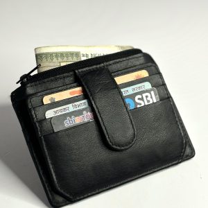 CARD HOLDER LEATHER BLACK