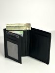 BLACK MENS LEATHER WALLET