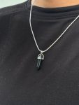 Black Crystal Pendant Chain