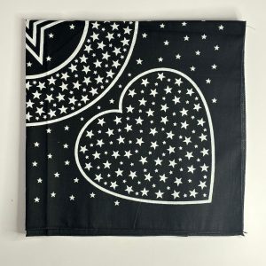 Heart Star Black Bandana