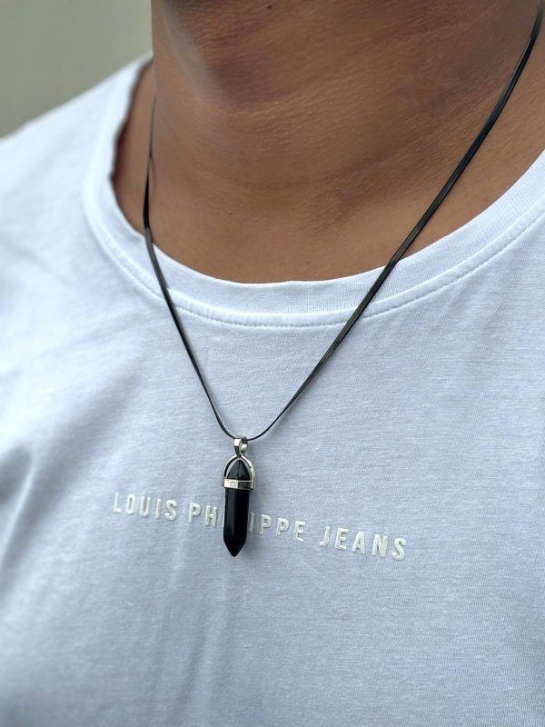Black Crystal Pendant Chain