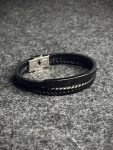 Black Braided 2 layer Leather Bracelet