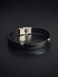 Black 2 layer Leather Bracelet