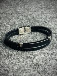 Black 2 layer Leather Bracelet