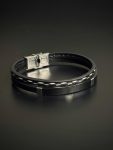 Black 2 layer Leather Bracelet With Stich Design
