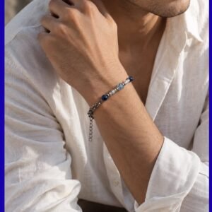 Blue Beaded Adjustable Bracelet
