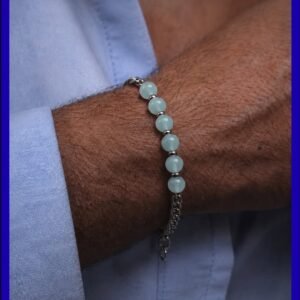 Mint Green Beaded Chain Bracelet