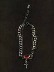 Crimson Gothic Chain Bracelet Red