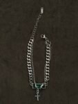 Crimson Gothic Chain Bracelet Green