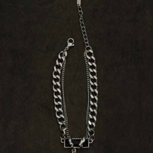 Crimson Gothic Chain Bracelet Black