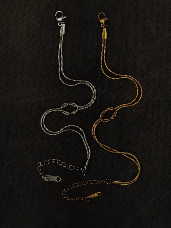 Twist Knot Couple Bracelets – Gold & Silver