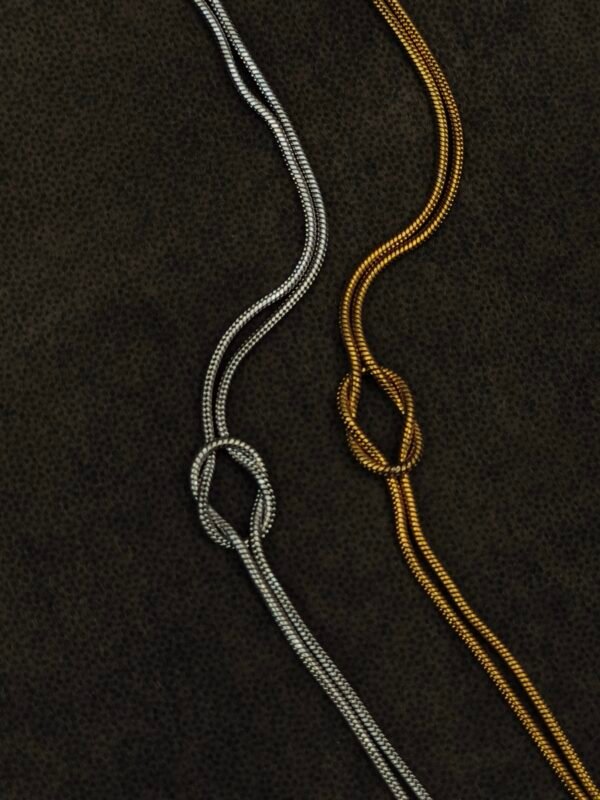Twist Knot Couple Bracelets – Gold & Silver